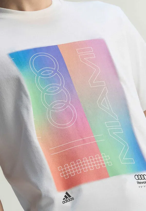 Футболка с принтом Adidas Performance, Audi Formula One Team Miami Graphic Tee, белый — фото 4