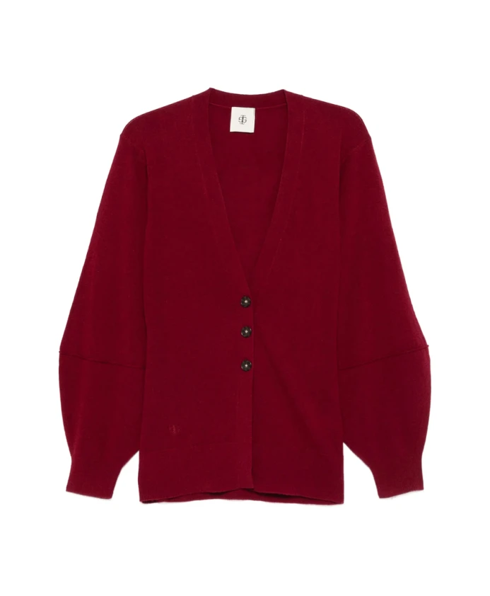 

Красный шерстяно-кашемировый свитер с V-образным вырезом The Garment, красный