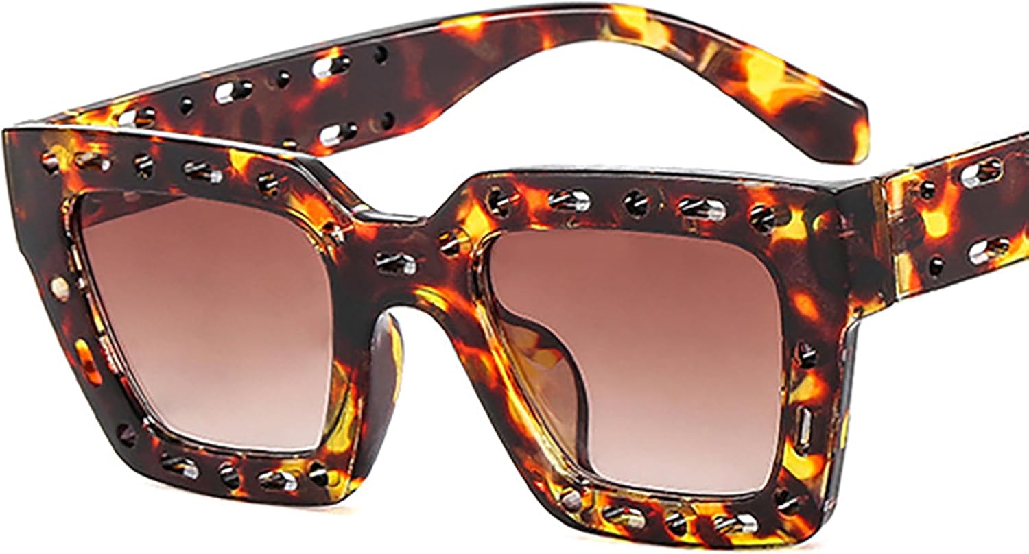 

Модные яркие солнцезащитные очки для женщин, винтажные солнцезащитные очки для мужчин, очки в полой оправе, квадратные и прямоугольные, в стиле хип-хоп, очки в стиле Y2K Generic, F