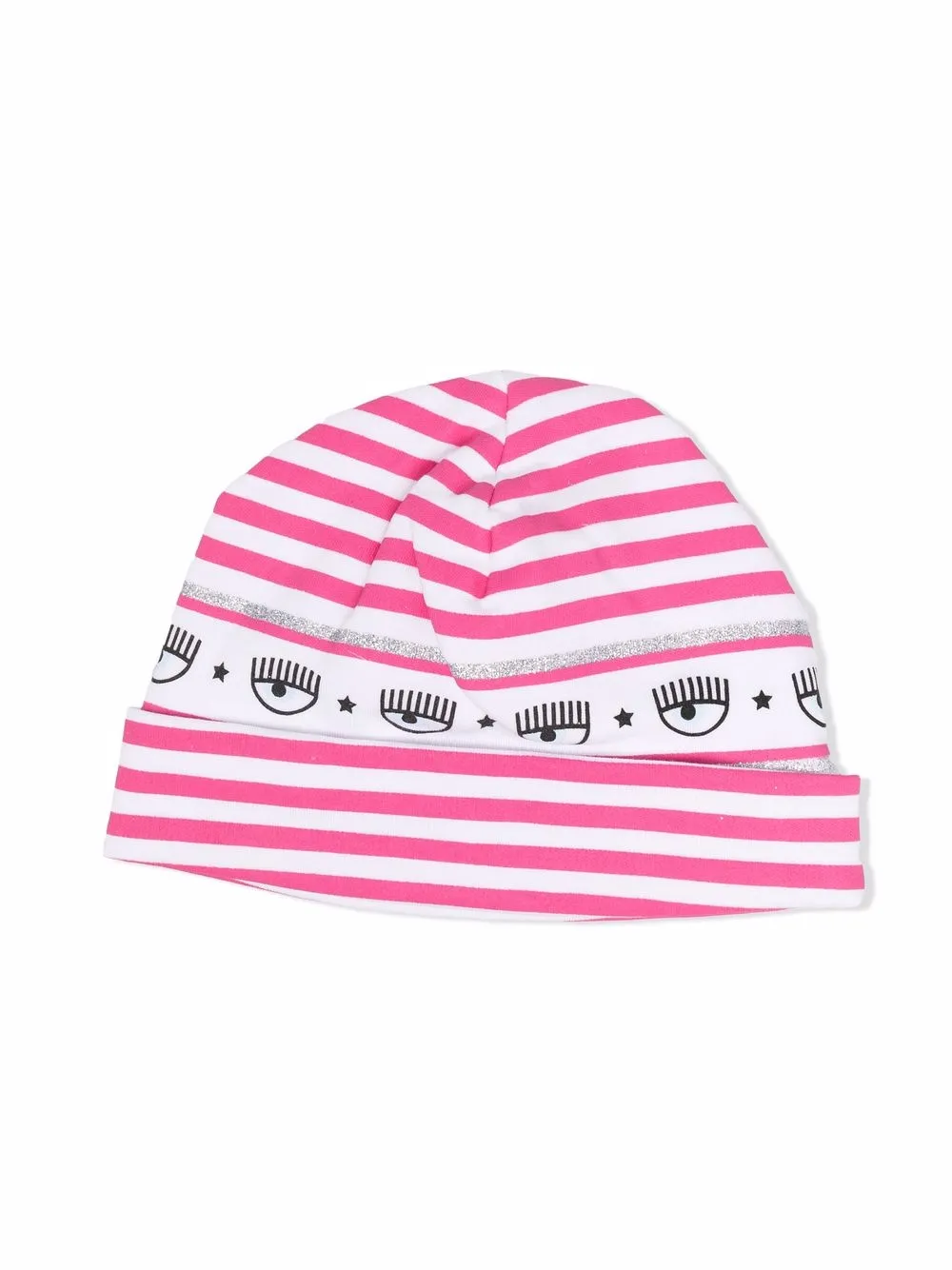 

Шапка бини в полоску Chiara Ferragni Kids, розовый