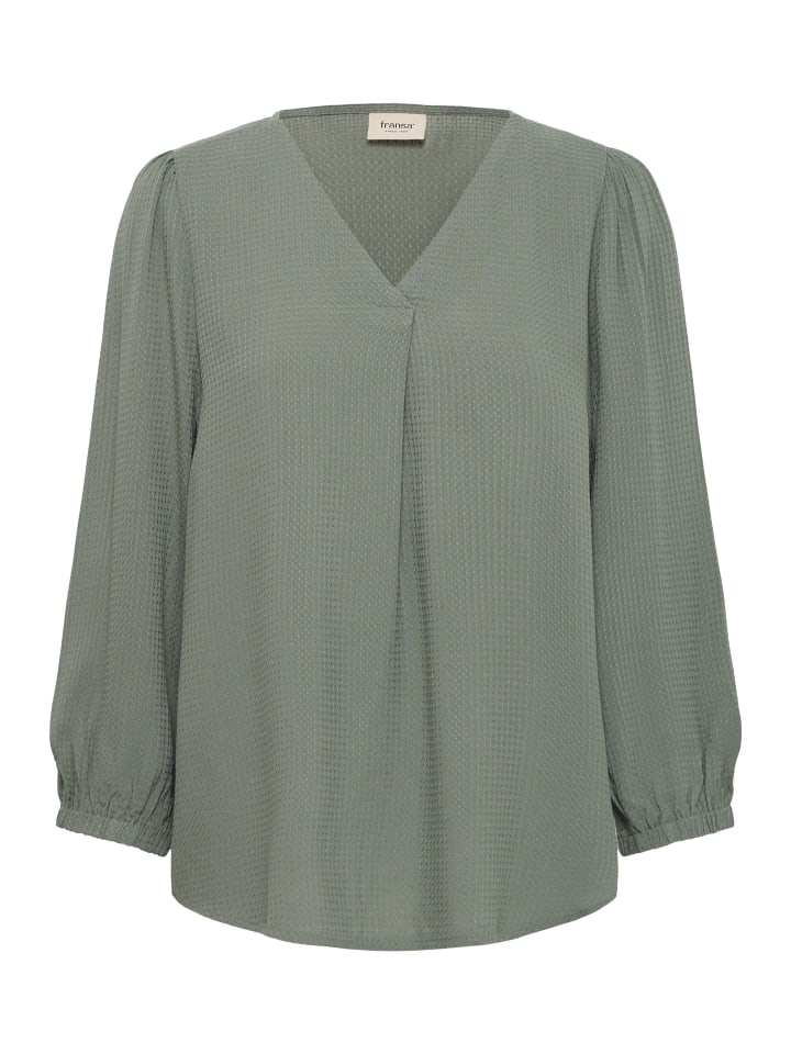 

Блузка с длинными рукавами FROLINE, классический крой, цвет агавы Fransa