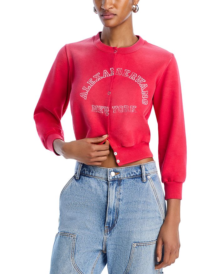 

Укороченный худи на молнии alexanderwang.t, красный