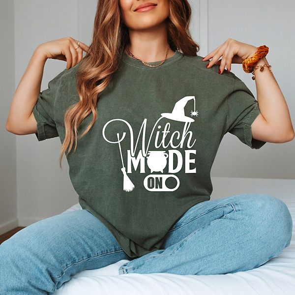 

Футболка Witch mode on с эффектом garment dyed Simply Sage Market, Moss