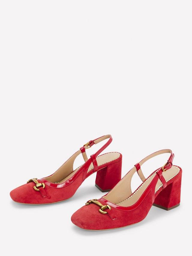 Туфли-лодочки Iris Suede с цепочкой и ремешком на щиколотке Boden, Post Box Red — фото 3