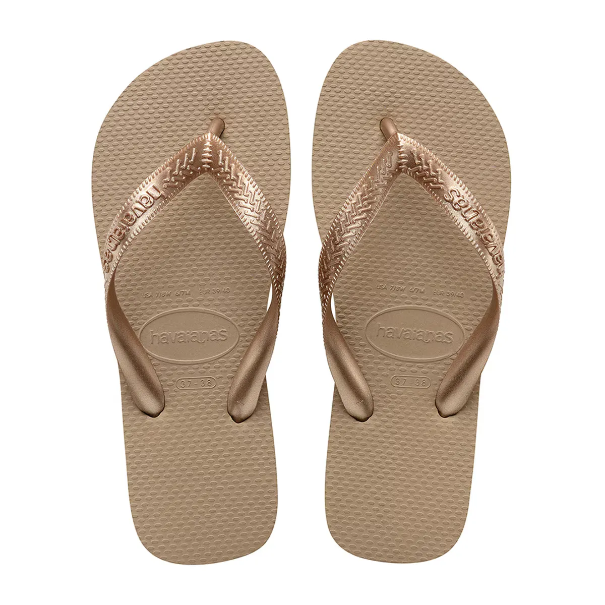 Женские шлепанцы Havaianas на верхнем бретеле, золотой