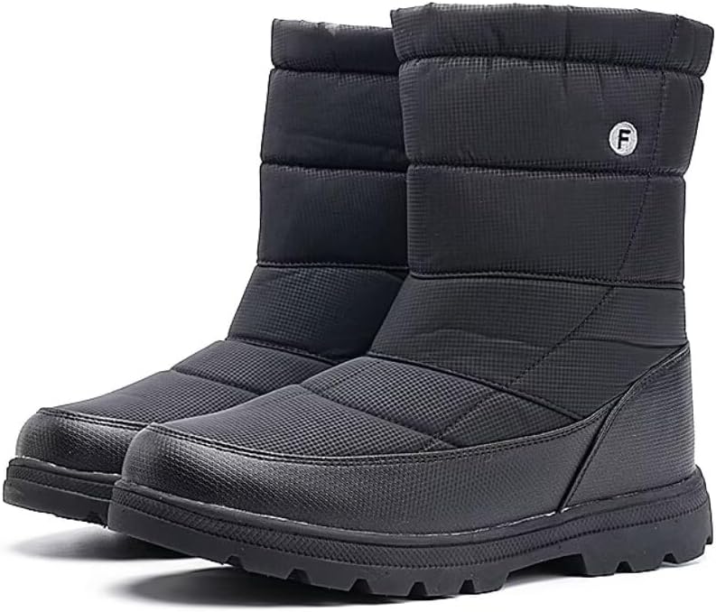 

Зимние ботинки Jakcuz Men Snow с утеплителем из меха, на молнии, высокой голенью, водоотталкивающие, теплые зимние ботинки, черный