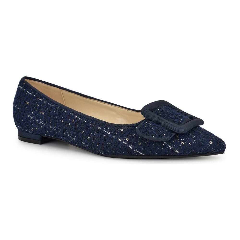 Женские туфли без шнуровки с острым носком Nine West Jesike на плоской подошве, цвет Dark Blue Tweed