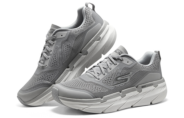 Кроссовки для бега Max Cushioning для мужчин с низким верхом, серебристо-белые Skechers — фото 4