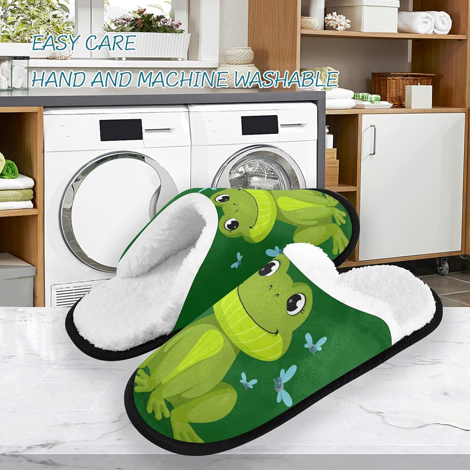 Тапочки Umidedor мягкие, нескользящие, для дома, спальни, отеля, путешествий и спа, Frog — фото 3