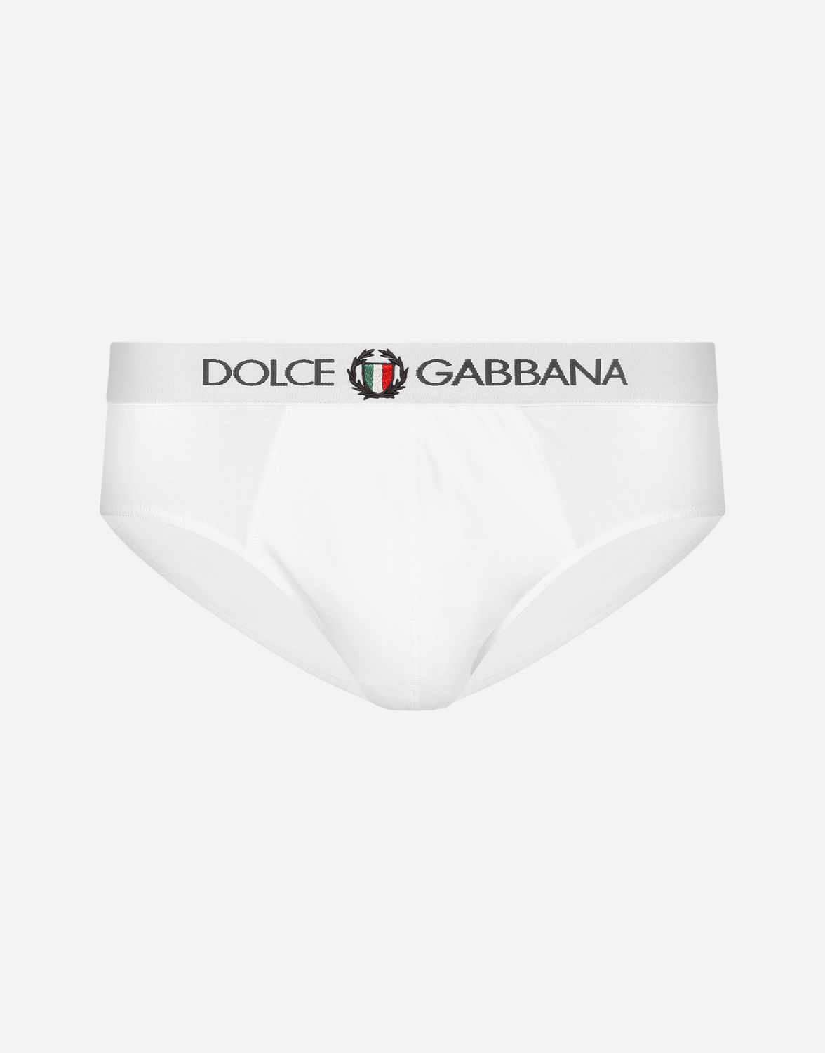 

Трусы-слипы средней посадки из эластичного хлопка с гербом Dolce & Gabbana, белый