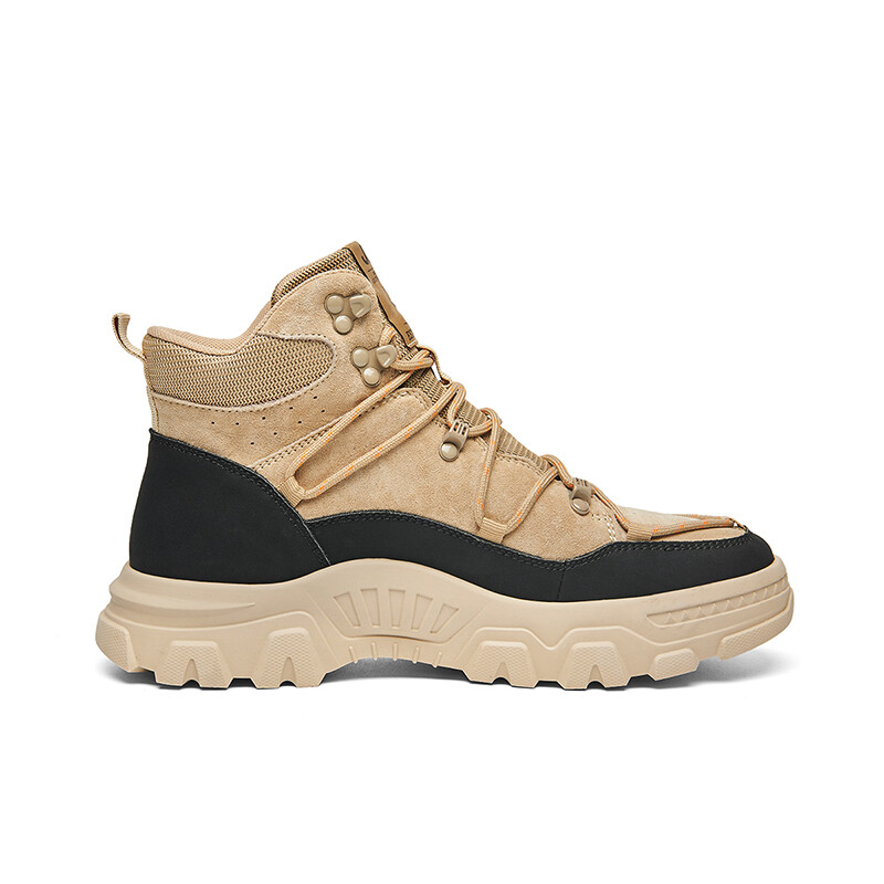 Ботинки Jeep Martin Boot Men комбинированные на толстой подошве, бежево-черный — фото 2
