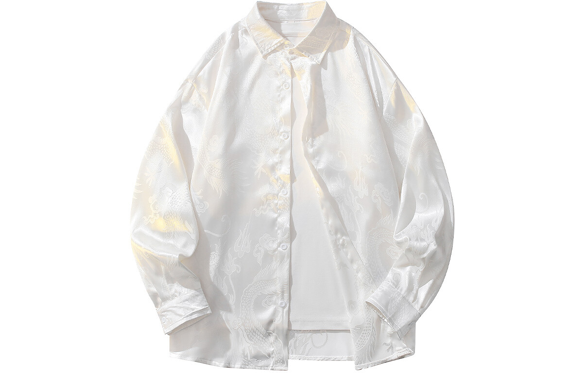 

Рубашка унисекс Poshbrain, (4198) узор дракона черный