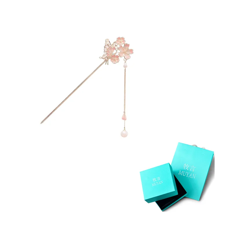 Женские шпильки для волос Muyan, Cherry Blossom Tassel Hairpin