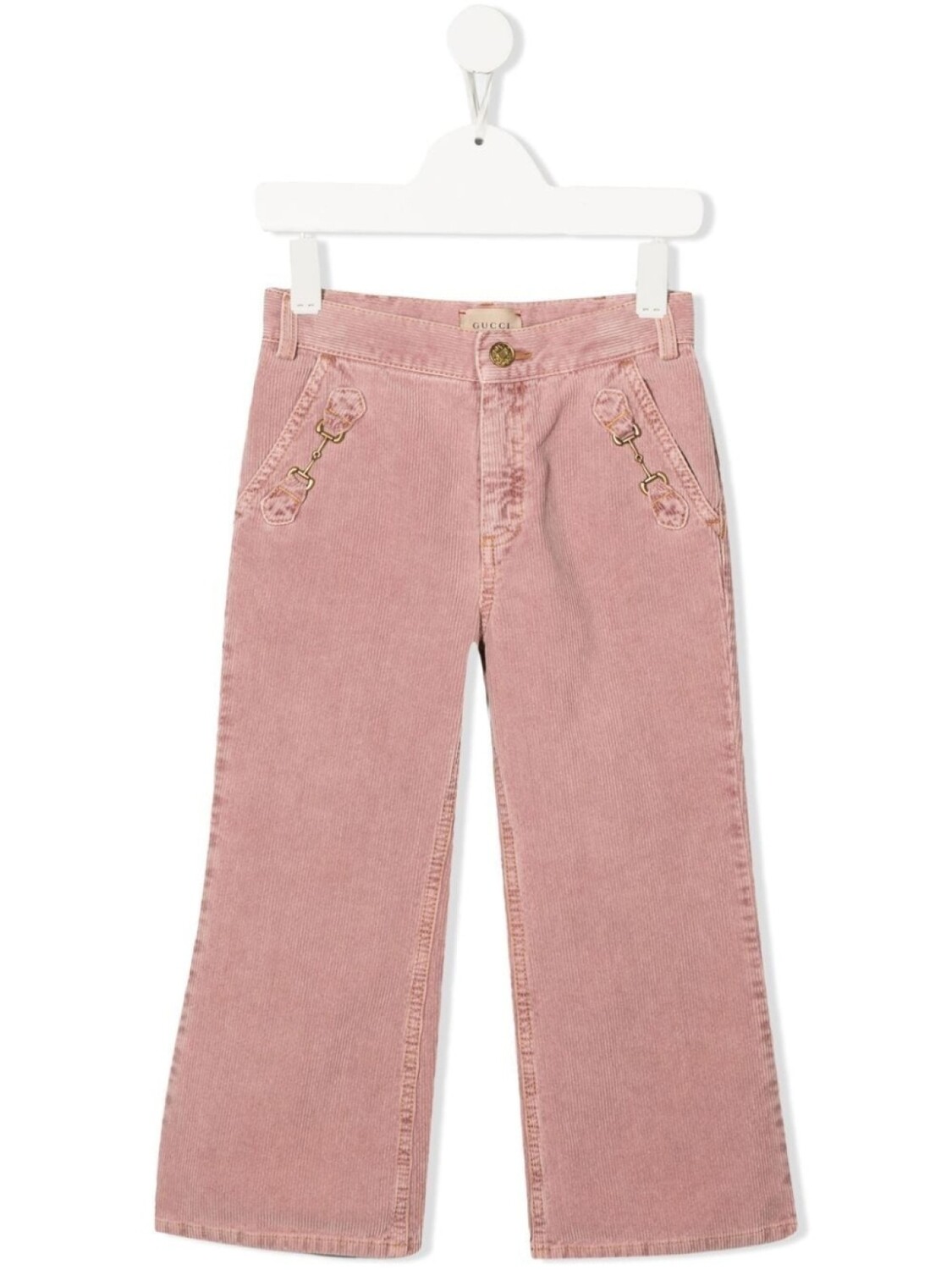 

Gucci Kids вельветовые брюки с пряжками Horsebit, розовый