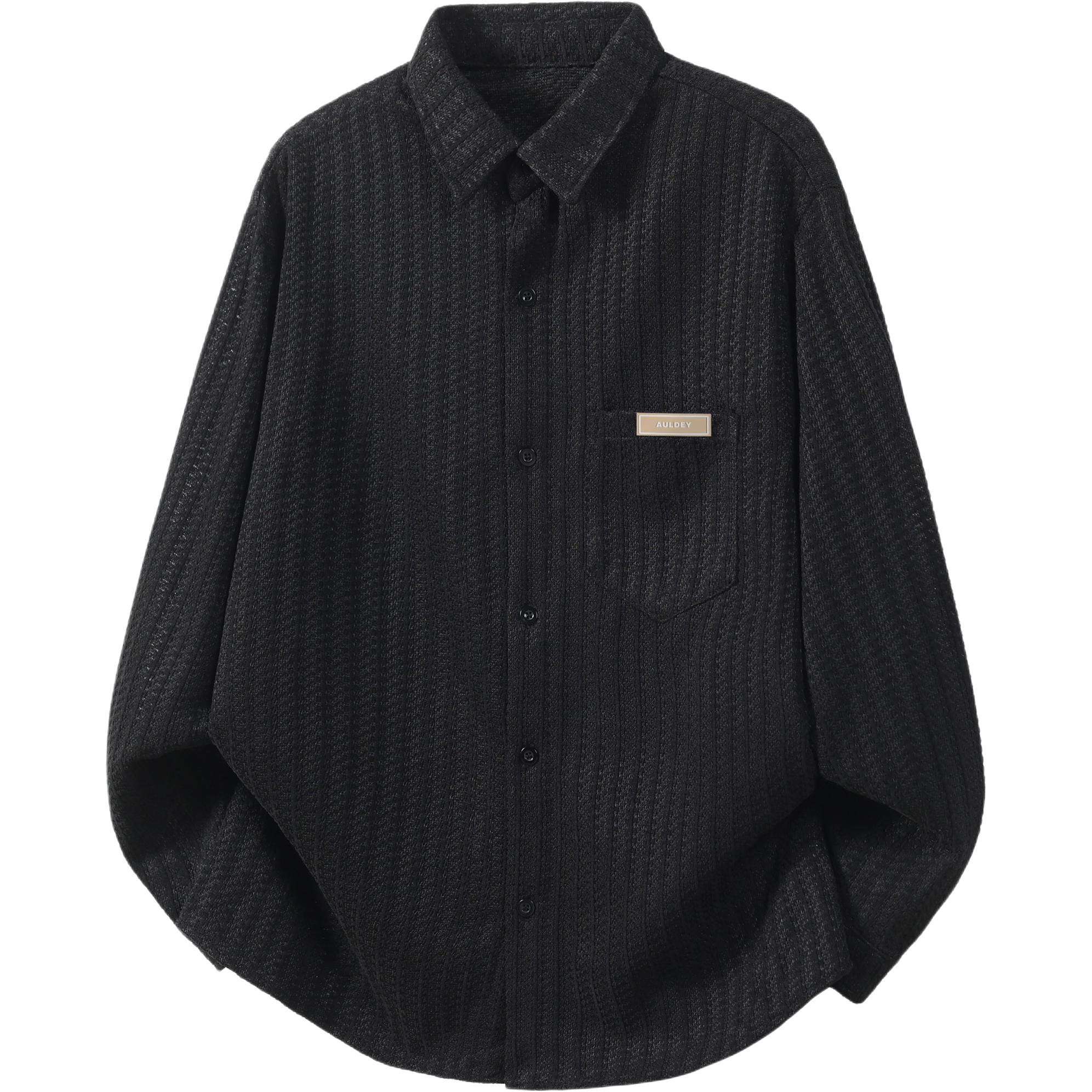 

Рубашка Unisex Lapel Moderate Heavyweight AULDEY, черный