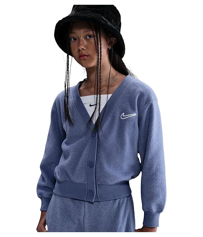 Флисовая кофта с длинным рукавом Sportswear Nike Kids, World Indigo/White