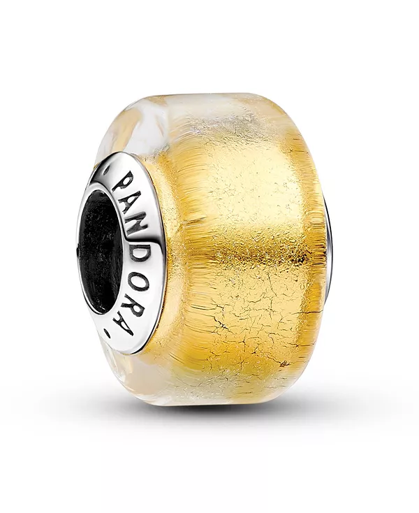 

Золотая мини-подвеска из муранского стекла Pandora, gold