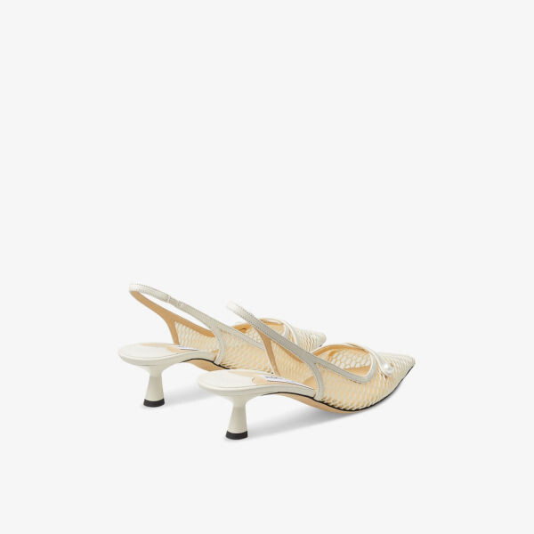 Туфли Amita 45 с острым носком и сетчатым каблуком Jimmy Choo, белый — фото 4