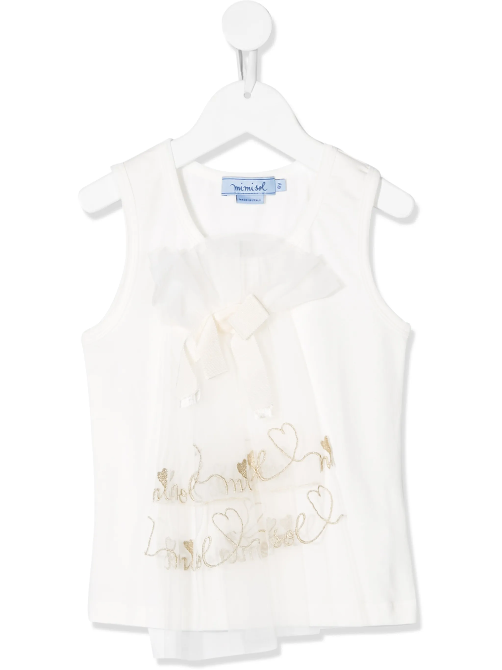 

Топ без рукавов с вышивкой Mi Mi Sol, белый