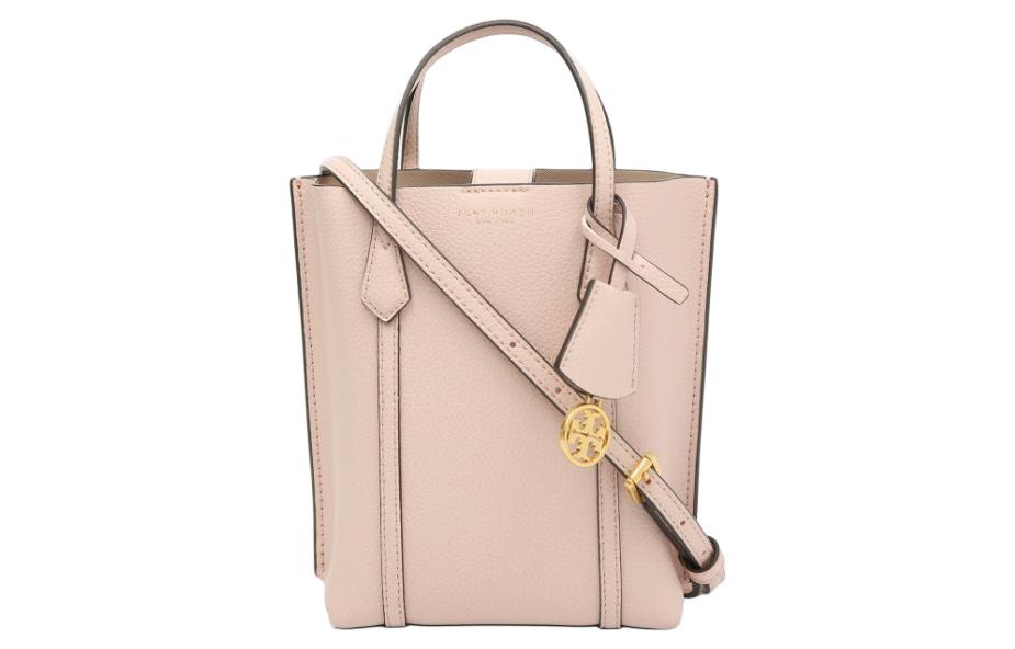 

TORY BURCH Сумка-шоппер Perry из тисненой кожи, сумка-шоппер, сумка через плечо, женская мини-сумка Shell Pink
