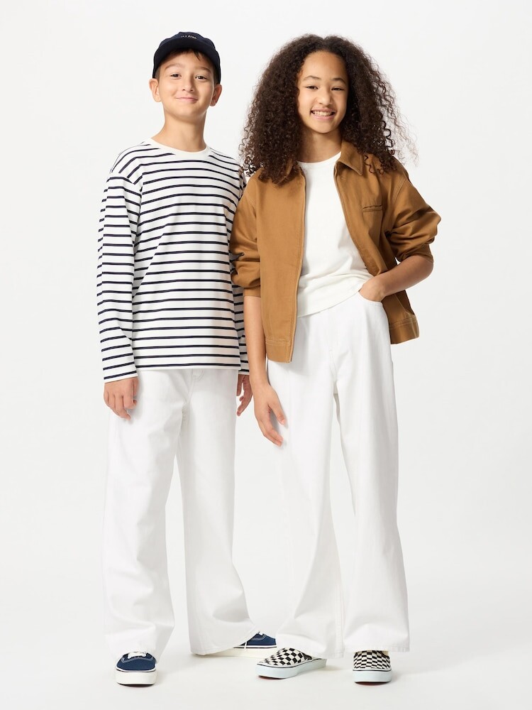

Широкие прямые джинсы Uniqlo, цвет 01 белый