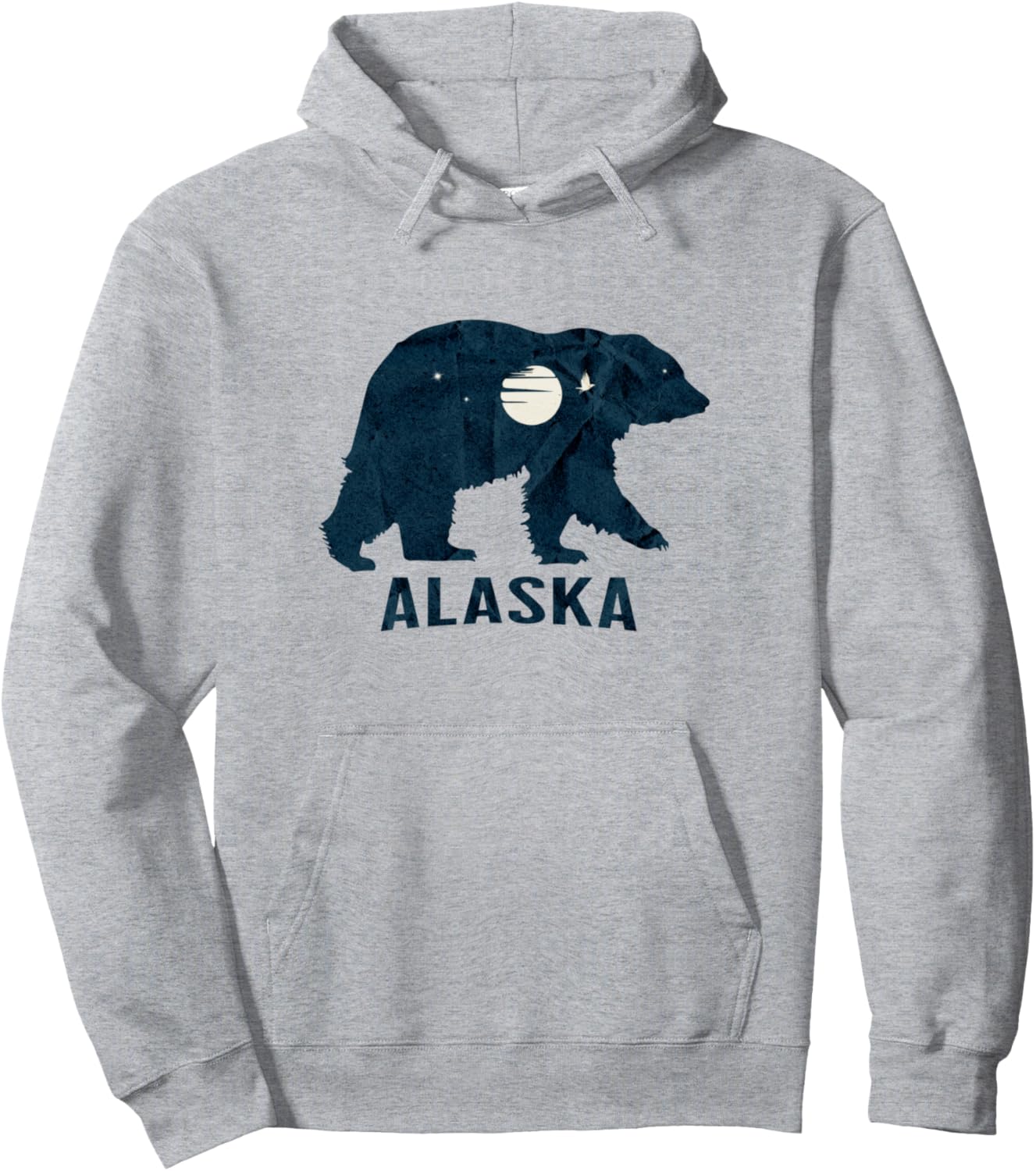 

Толстовка Alaska Bear Adventure Wild Alaska Grizzly Wolf Moon Hoodie, серая (серый меланж), размер S Alaska Bear Adventures