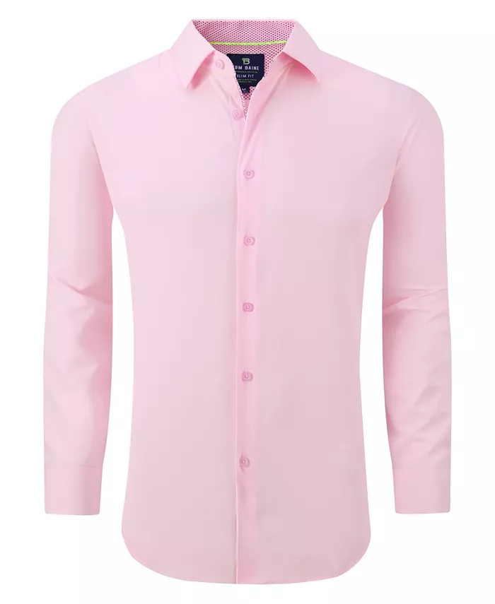 

Мужская классическая рубашка Performance Solid Button Down приталенного кроя Tom Baine, розовый