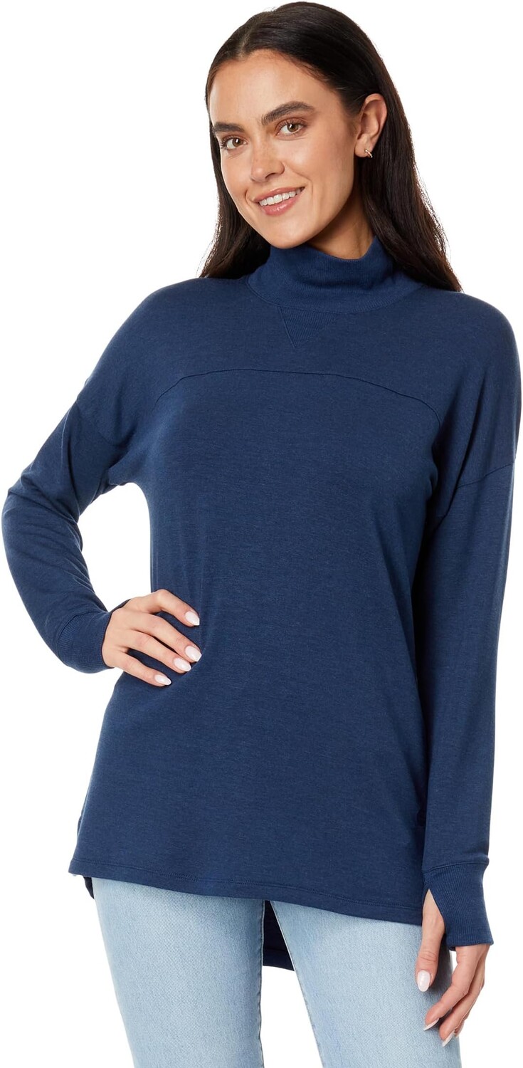 

Свитер L.L.Bean SoftFlex Mock Neck Pullover, цвет Nautical Navy Heather