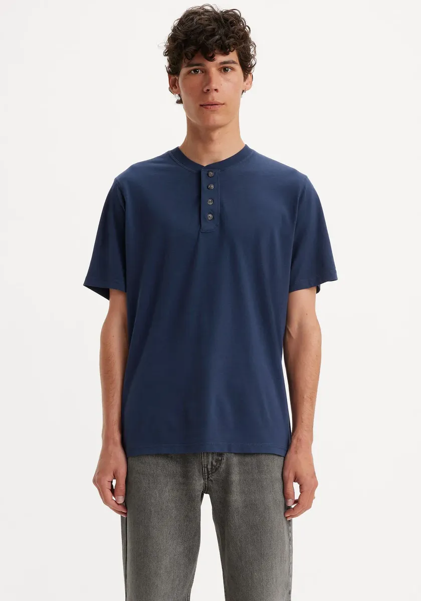 

Рубашка Levi's с круглым вырезом "SS 4 BUTTON HENLEY", с планкой на пуговицах, цвет Naval Academy