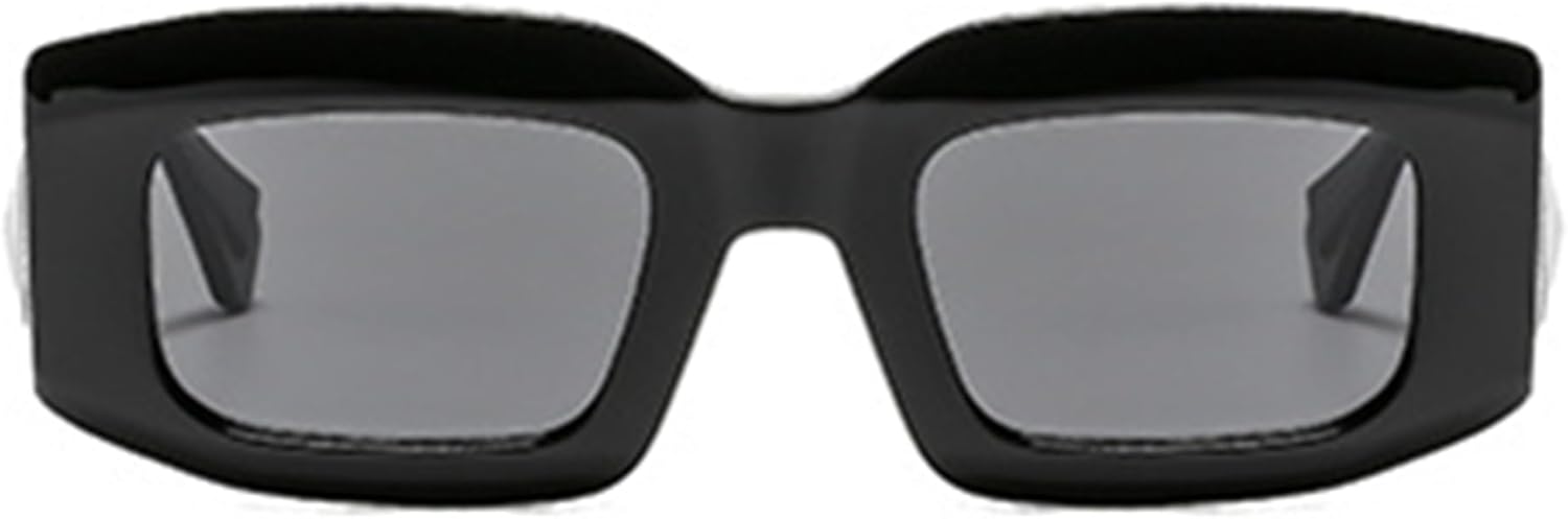 

Солнцезащитные очки Bullabulling в стиле ретро, ​​прямоугольные, для мужчин и женщин, модные квадратные солнцезащитные очки в толстой оправе, винтажные очки 90-х, Black