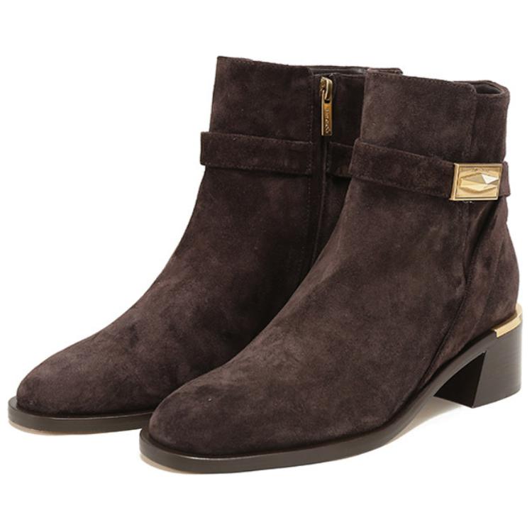 Ботильоны на каблуке 4,5 см женские тёмно-кофейные Jimmy Choo — фото 4