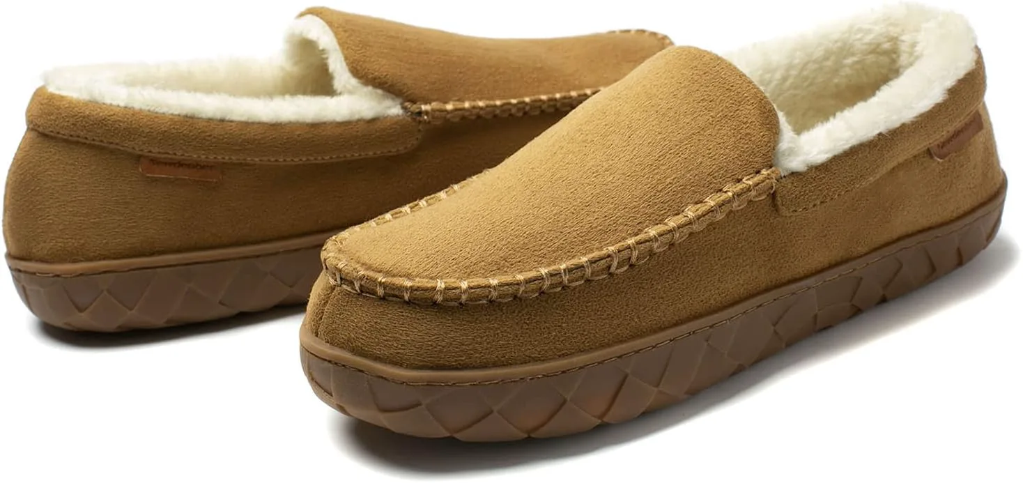 

Мокасины для мужчин NewDenBer с теплой подошвой из мемори-пены, замшевые, мягкие, с плюшевой подкладкой, на пуантах, для дома и улицы