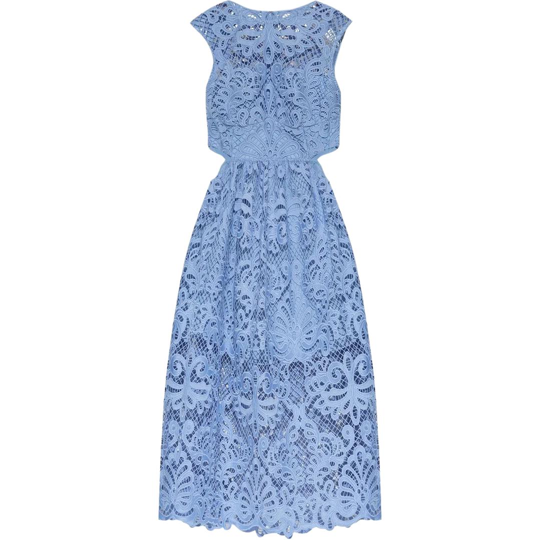 

Self portrait Lace Cut Out Detailed Midi Dress Self-portrait, фиолетовый