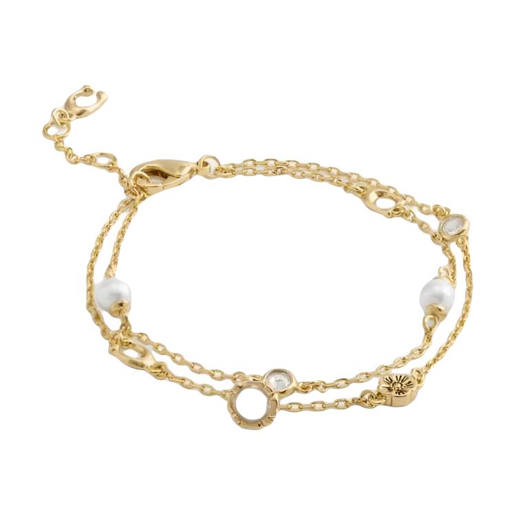 

COACH Браслет женский золотой Pearl, Brass Plated, Glass, Cubic Zircon, Crystal