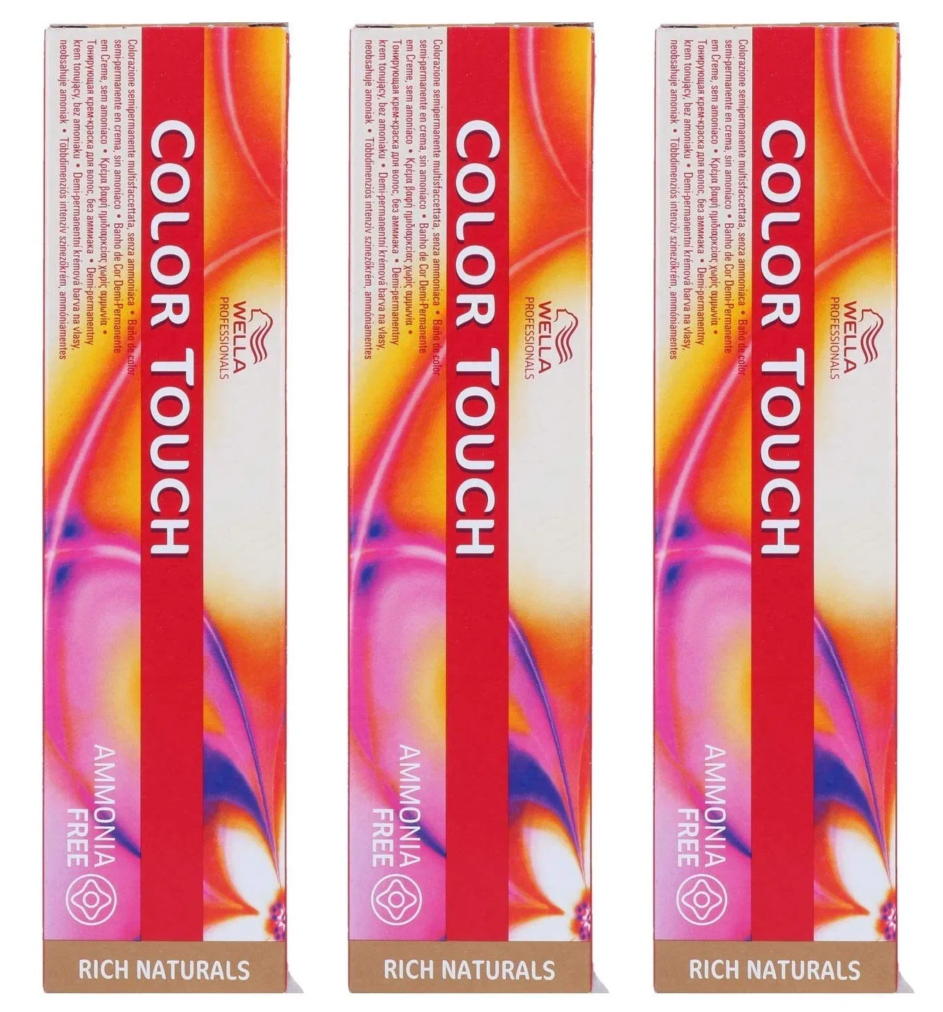 Набор из 3 полуперманентных красок для волос Color Touch Rich Naturals 8/38 от Wella, 3 x 60 мл Wella