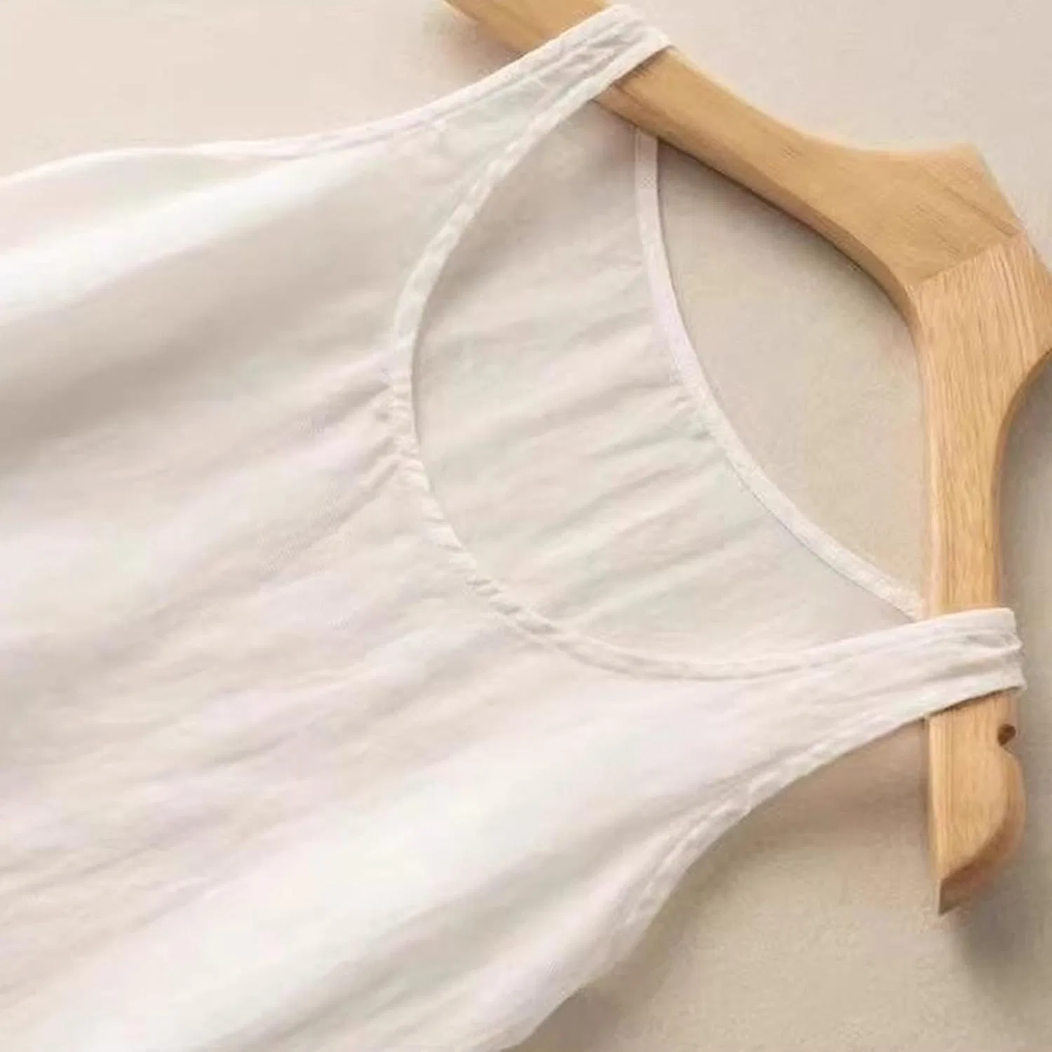 Блуза, льняная, свободного кроя, Camisole Women, белый — фото 3