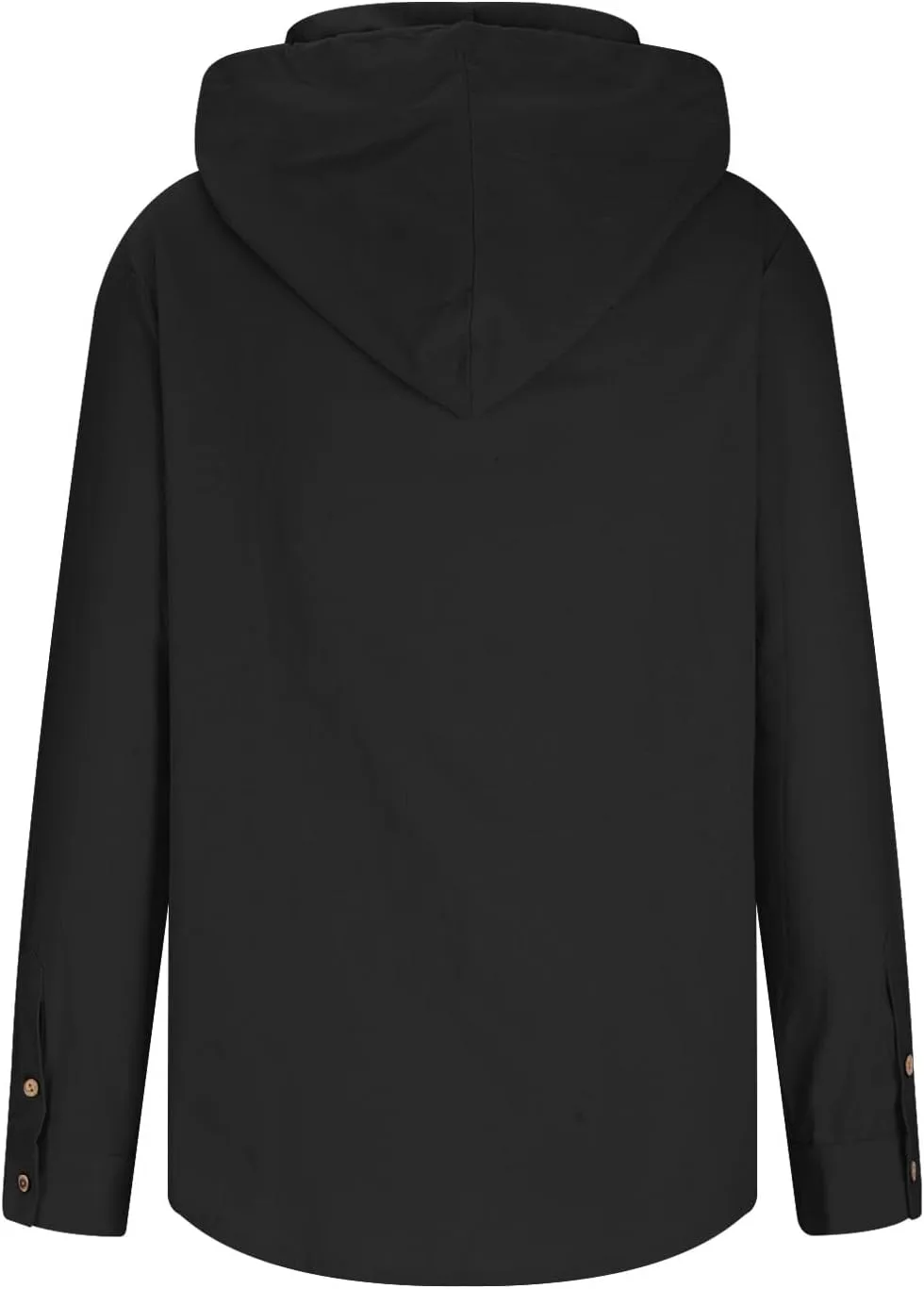 Футболки для мужчин Cotton Linen Button Up Hoodies Loose Solid Pullovers — фото 3
