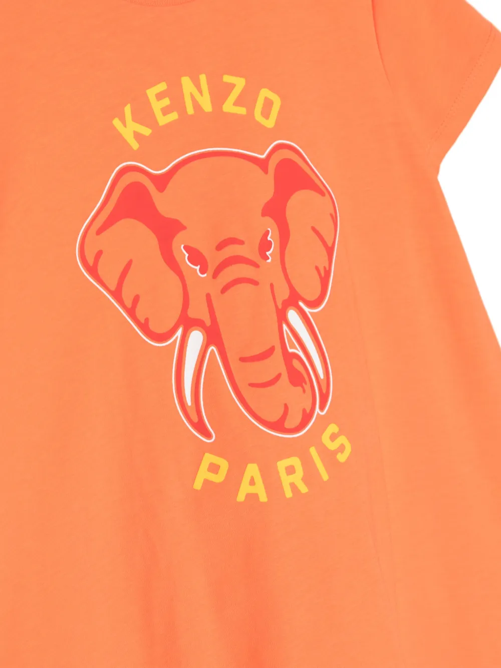 Платье-футболка с принтом Elephant Kenzo Kids, оранжевый — фото 3