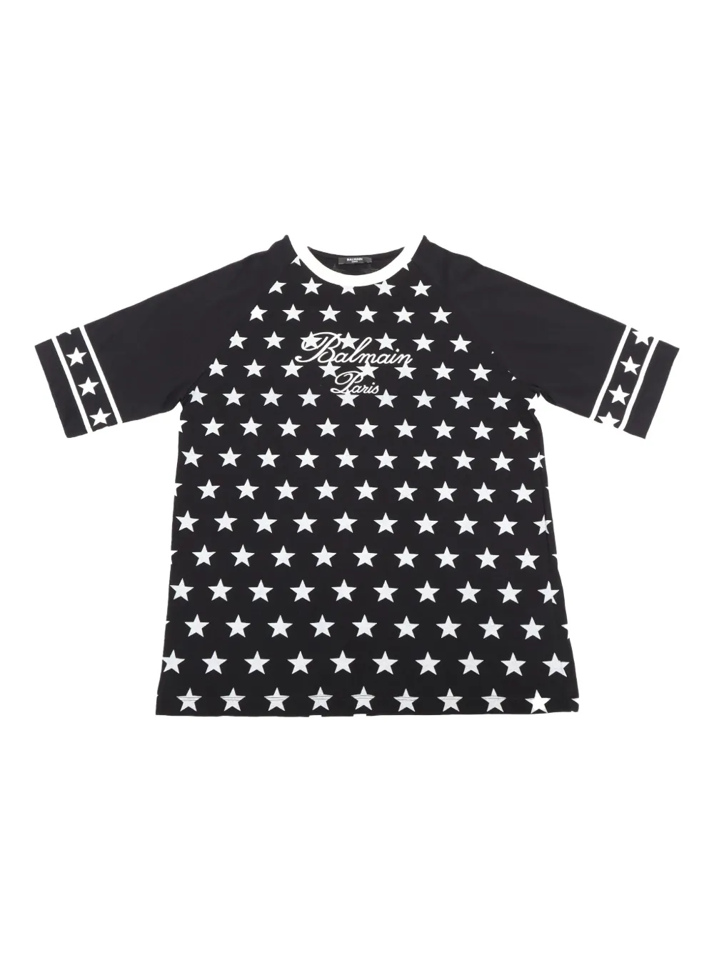 

Топ реглан со звездным принтом Balmain Kids, черный