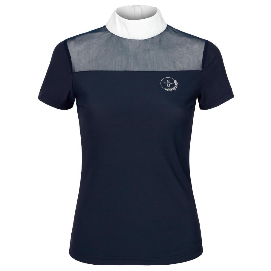 

Женская рубашка для соревнований EQUESTRIAN QUEEN Leilani 24SS темно-синяя/белая