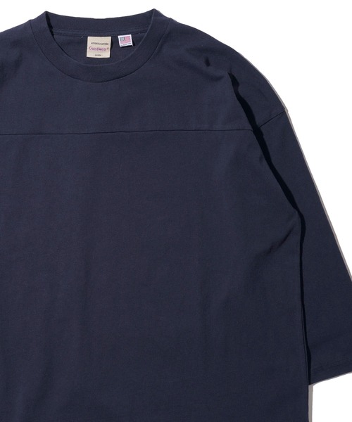 

Футболка с рукавом 3/4, хлопок Goodwear USA, темно-синий