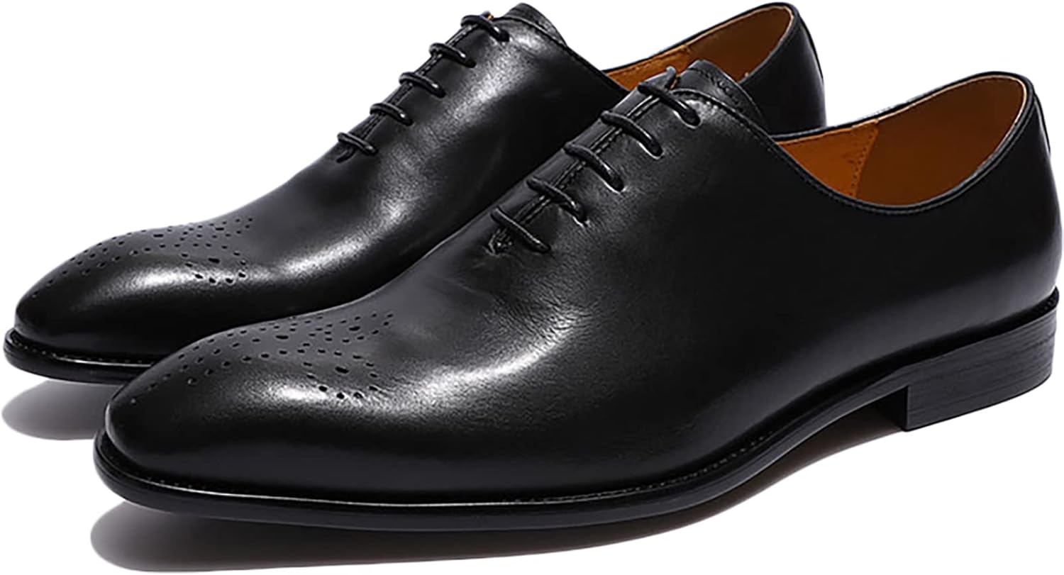 

Мужские туфли ручной работы из кожи, классические дерби на шнуровке, формальные для работы, офиса и свадьбы, черные, 39 Generic