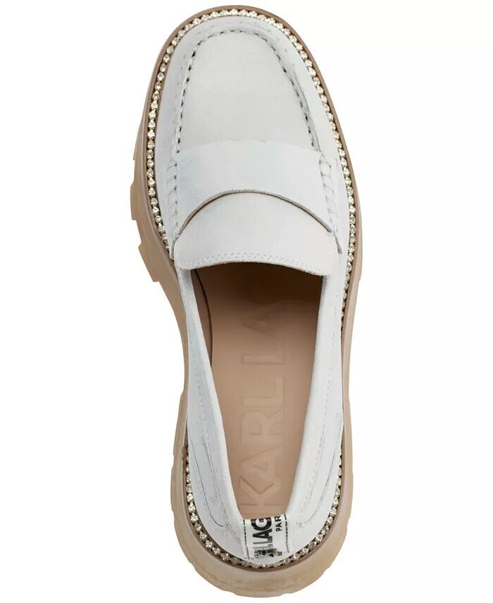 Женские туфли-лоферы Maysun Slip-On Platform Lug Sole KARL LAGERFELD PARIS, серебряный — фото 3