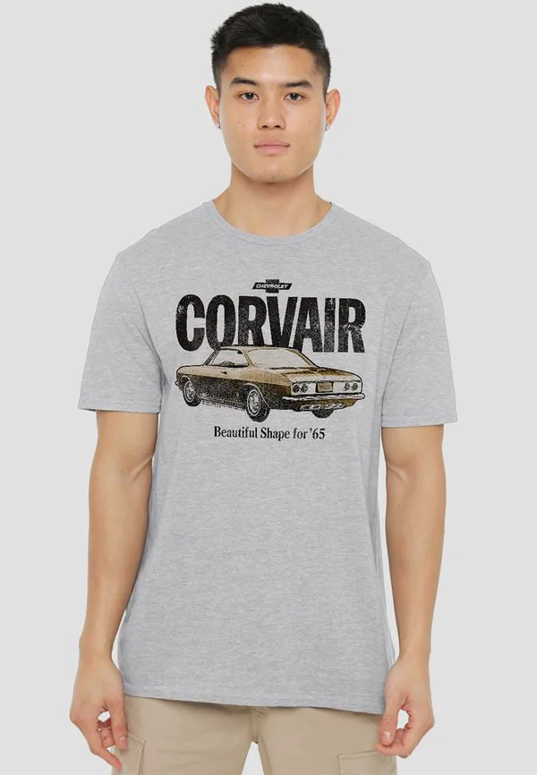 

Футболка с принтом chevrolet retro corvair Gm General Motors, Mottled Light Grey