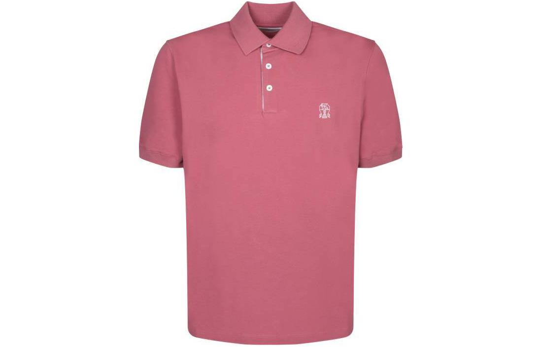

Поло с логотипом из хлопка Brunello Cucinelli, розовый