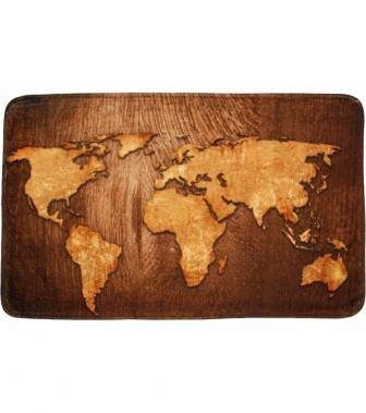 

Коврик для ванной SANILO World Map 70x110 cm, 70x1,5x110 см, коричневый