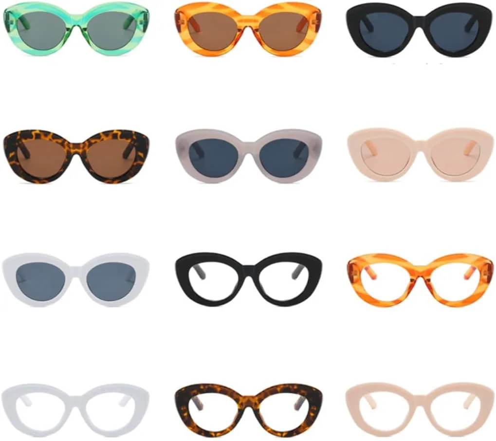 

Солнцезащитные очки с защитой UV400 | Овальная оправа "кошачий глаз" | для женщин и мужчин, для занятий спортом на открытом воздухе и вождения DSVIGF, Green Gray