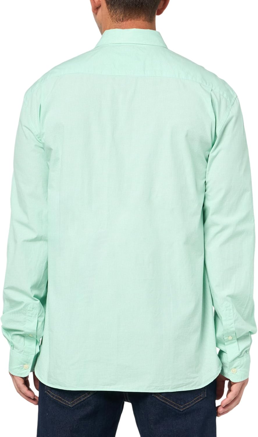 Lacoste мужская длинная рубашка в клетку Gingham на пуговицах, White/Liamone — фото 2