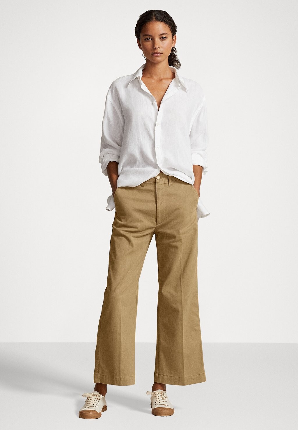 Брюки Wide Leg Cropped Pant Polo Ralph Lauren, цвет montana khaki — фото 2