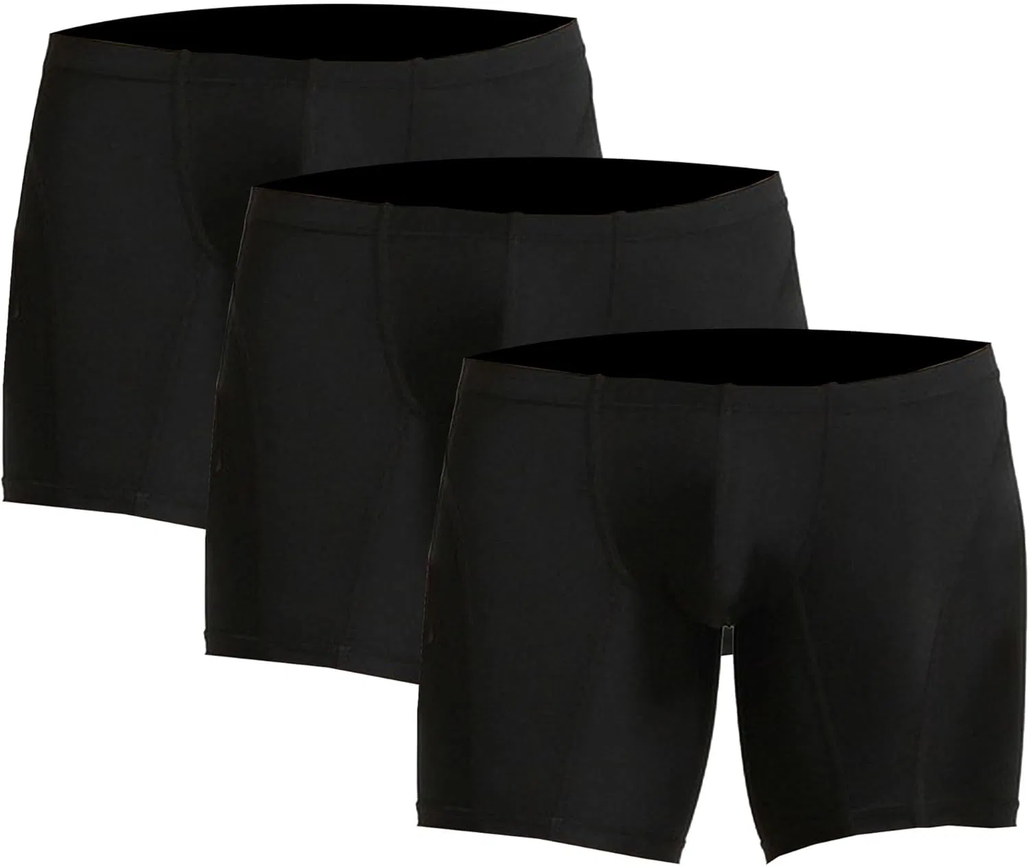 Боксеры длинные нейлоновые, Black-3pc
